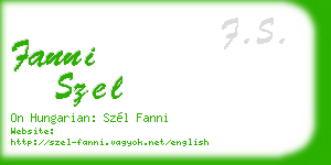 fanni szel business card