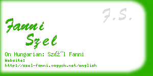 fanni szel business card